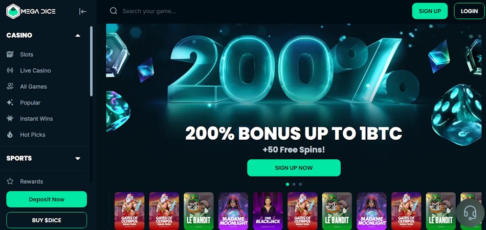 Mega Dice – Paras nettikasino kryptopelaamisen ystäville